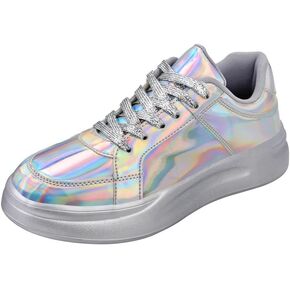 أحذية Padgene النسائية اللامعة ذات الأربطة ذات المنصة أحذية رياضية منخفضة الأعلى من الترتر أحذية تنس سباركلي حجر الراين لحفلات الزفاف أحذية مريحة مبطنة للمشي in Kuwait