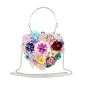 Lanpet المرأة على شكل قلب مخلب المحفظة الملونة زهرة مساء حقيبة الترتر الساتان مساء الفاصل in Kuwait