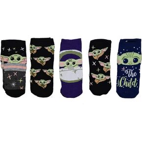 Star Wars The Mandalorian The Child Juniors/Womens 5 Pack Ankle Socks Size