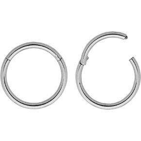 365 Sleepers 2 Pieces Titanium 20G Hinged Hoop Segment Septum Cartilage Helix Tragus Nose Ring Unisex Sleeper Earrings 6mm - 10mm