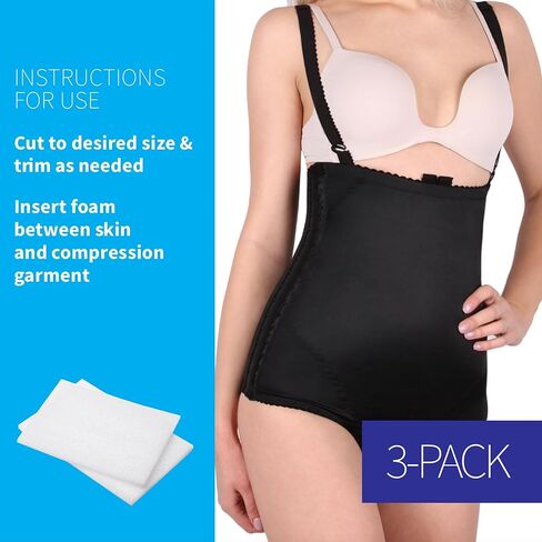 New Millennium 240 Lipo Foam Sheets | for Post Surgery Recovery Compression Garments, Abdominal Boards, Fajas, Corsets & More | Reduce Bruising, Swelling, & Scarring from Liposuction, Tummy Tuck, BBL in Saudi Arabia