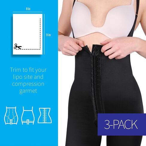New Millennium 240 Lipo Foam Sheets | for Post Surgery Recovery Compression Garments, Abdominal Boards, Fajas, Corsets & More | Reduce Bruising, Swelling, & Scarring from Liposuction, Tummy Tuck, BBL in Saudi Arabia