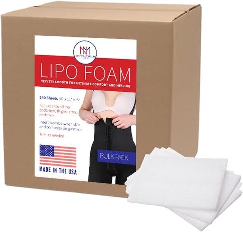 New Millennium 240 Lipo Foam Sheets | for Post Surgery Recovery Compression Garments, Abdominal Boards, Fajas, Corsets & More | Reduce Bruising, Swelling, & Scarring from Liposuction, Tummy Tuck, BBL in Saudi Arabia