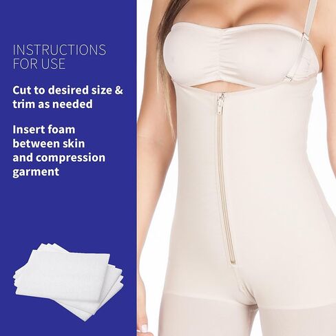 New Millennium 240 Lipo Foam Sheets | for Post Surgery Recovery Compression Garments, Abdominal Boards, Fajas, Corsets & More | Reduce Bruising, Swelling, & Scarring from Liposuction, Tummy Tuck, BBL in Saudi Arabia