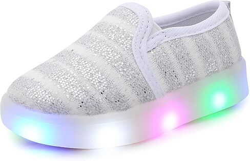 حذاء Minibella للفتيات ذو الترتر المضيء سهل الارتداء حذاء كاجوال وامض LED حذاء رياضي مسطح (طفل صغير/طفل صغير) in Kuwait