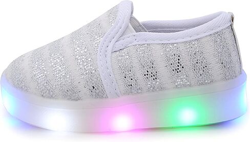 حذاء Minibella للفتيات ذو الترتر المضيء سهل الارتداء حذاء كاجوال وامض LED حذاء رياضي مسطح (طفل صغير/طفل صغير) in Kuwait