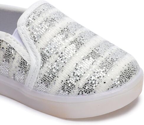 حذاء Minibella للفتيات ذو الترتر المضيء سهل الارتداء حذاء كاجوال وامض LED حذاء رياضي مسطح (طفل صغير/طفل صغير) in Kuwait