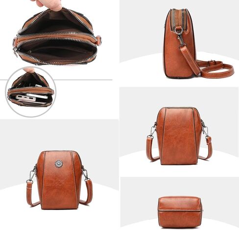 حقيبة كروس جلدية ريترو هابي ويند، محفظة هابي ويند، حقيبة هاتف خلوي عمودية متطابقة تمامًا in Kuwait