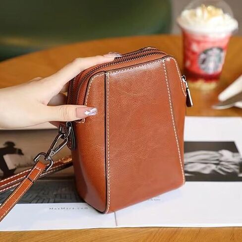 حقيبة كروس جلدية ريترو هابي ويند، محفظة هابي ويند، حقيبة هاتف خلوي عمودية متطابقة تمامًا in Kuwait