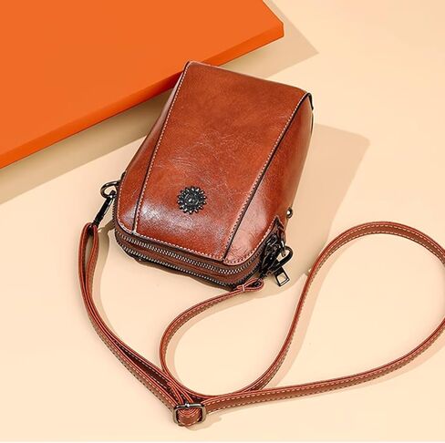 حقيبة كروس جلدية ريترو هابي ويند، محفظة هابي ويند، حقيبة هاتف خلوي عمودية متطابقة تمامًا in Kuwait