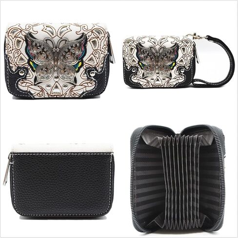 Western Style Spring Butterfly Flower Purse Women Country Handbag Rhinestone Stud Shoulder Bag Wallet Set in Kuwait