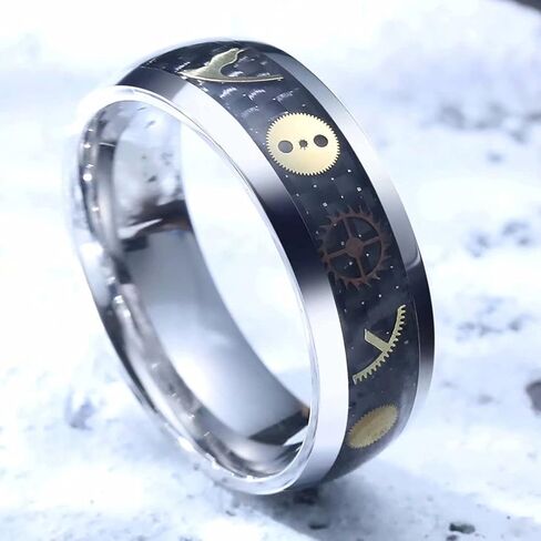 خاتم King Will مقاس 6 مم/8 مم من الفولاذ المقاوم للصدأ من التيتانيوم للرجال خاتم زفاف للرجال والنساء خاتم الخطوبة مناسب ومريح in Kuwait