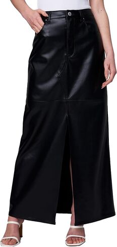 [BLANKNYC] Womens Luxury Clothing Vegan Leather Maxi Skirt with Front Slit Detail, Comfortable & Stylish in Saudi Arabia