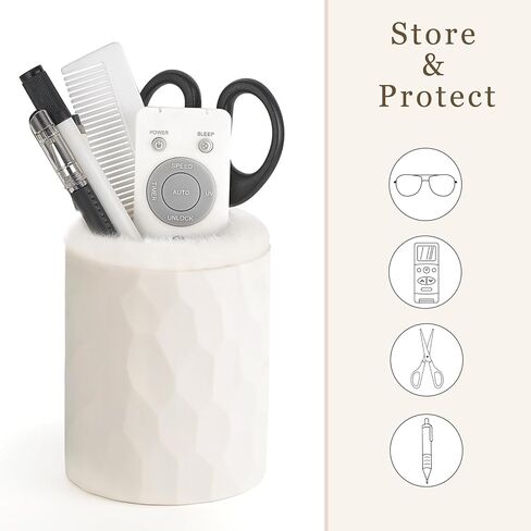 Mkono Plush Lined Eyeglasses Holder Protective Glasses Holder Stand Case Anti-scratch Glasses Storage Organizer for Table, Desk, Nightstand, Office in Saudi Arabia