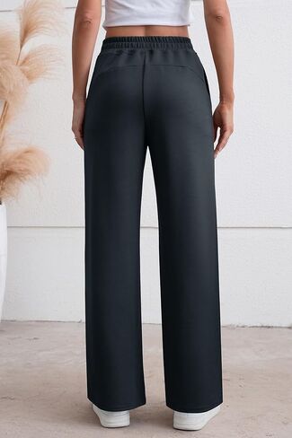 DIBAOLONG سراويل اليوغا النسائية واسعة الساق Sweatpants عادية مستقيم الساق الرباط مريح صالة عرق السراويل مع جيوب in Kuwait