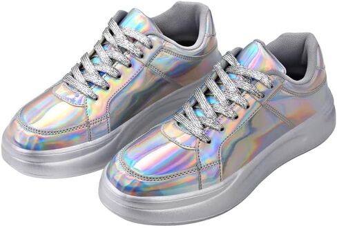أحذية Padgene النسائية اللامعة ذات الأربطة ذات المنصة أحذية رياضية منخفضة الأعلى من الترتر أحذية تنس سباركلي حجر الراين لحفلات الزفاف أحذية مريحة مبطنة للمشي in Kuwait