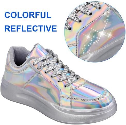 أحذية Padgene النسائية اللامعة ذات الأربطة ذات المنصة أحذية رياضية منخفضة الأعلى من الترتر أحذية تنس سباركلي حجر الراين لحفلات الزفاف أحذية مريحة مبطنة للمشي in Kuwait