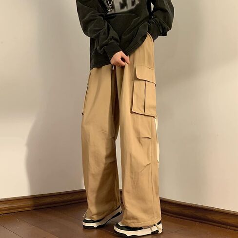 Weierpidan Gothic Baggy Cargo Pants with Pockets for Women Men Harajuku Casual Joggers Outdoor Loose Trousers Y2K Streetwear in Saudi Arabia