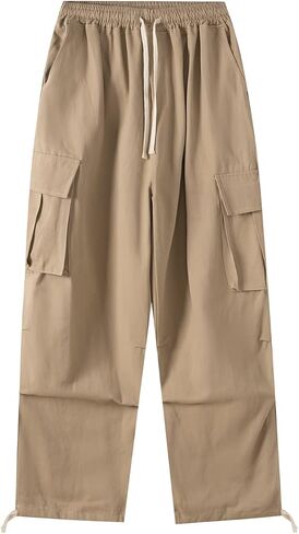 Weierpidan Gothic Baggy Cargo Pants with Pockets for Women Men Harajuku Casual Joggers Outdoor Loose Trousers Y2K Streetwear in Saudi Arabia