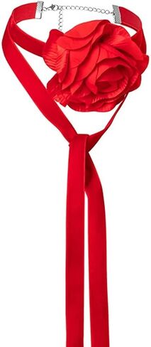 twinkle eye Boho Velvet Collar Choker Necklace 3D Big Rose Flower Necklace Tie Cravat Rose Wristband Necklace Wedding Jewelry Gift For Women Teens Girls in Kuwait