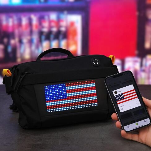 GIFR MOVERS LED Display Fanny Pack with Programmable Screen Anime Sling Bag，Waterproof Pixel Crossbody Bag，Men and Women Bicycle Outdoor Travel Backpacks in Saudi Arabia