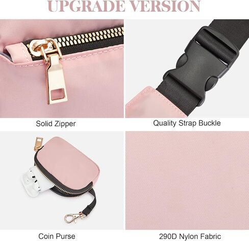 Newshows Fanny Packs للنساء والرجال، حقيبة حزام صغيرة، حقيبة كروس مع جيوب متعددة، حزام خصر صغير قابل للتعديل للسفر والتسوق والمشي لمسافات طويلة والسفر وركوب الدراجات (بيج) in Kuwait