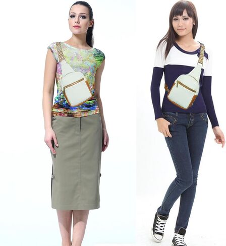 حقيبة حبال للنساء حقيبة كتف كروسبودي فاني باك عصرية من الجلد مع حزام جيتار للسفر (حقيبة حبال باللون الأسود) in Kuwait