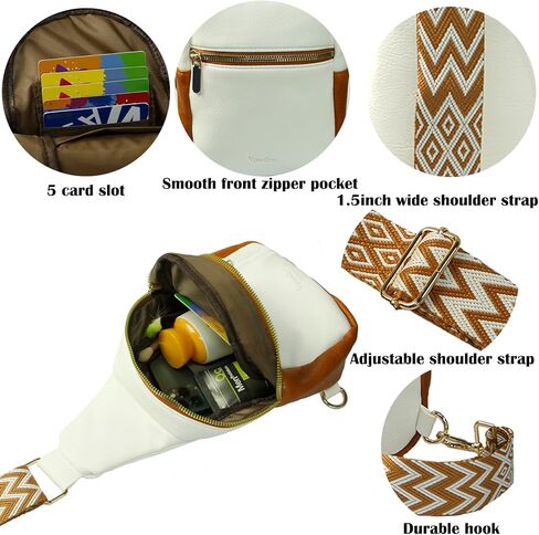 حقيبة حبال للنساء حقيبة كتف كروسبودي فاني باك عصرية من الجلد مع حزام جيتار للسفر (حقيبة حبال باللون الأسود) in Kuwait