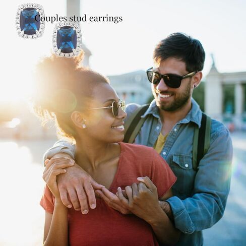 TOPGRILLZ Square Stud Corloful Earrings Rectangle 5A+ Cubic Zirconia 14K Gold Multiple Colors Big Square Stud Earrings Jewelry For Men Women in Saudi Arabia