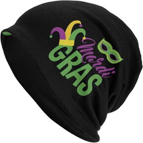 Mardi Gras 2024 Beanie Hat for Men Women Knit Warm Casual Hats Classic Winter Cap