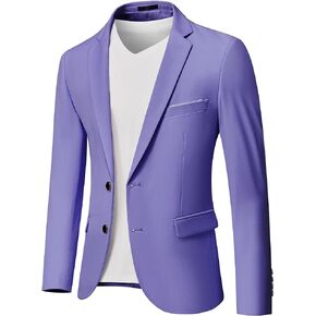 MY'S Men's Slim Fit Blazer, Two Button Casual Lightweight Jacket, Sport Coat for Daily