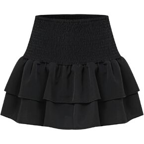 Women's High Waist Tiered Ruffle A Line Mini Skirt in Saudi Arabia