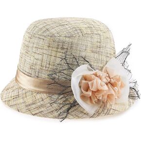 قبعات Glamourstar Cloche للنساء قبعة الرامي خمر الأزهار قبعات دلو فيدورا in Kuwait