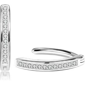 PunkTracker 14G حلقات زر البطن S925 الفضة الاسترليني الماس تشيكوسلوفاكيا البطن السرة خواتم للنساء منحني الحديد ثقب البطن زر ثقب المجوهرات in Kuwait