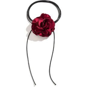 Fuqimanman2020 Vintage Flower Choker Necklace Fashion Big Flower Necklace Camellia Flower Choker Necklace Bride Wedding Party Summer Necklaces for Women