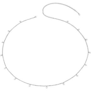 S925 الفضة الاسترليني حزام الخصر مثير البطن سلسلة قابل للتعديل سحر الجسم سلسلة مجوهرات in Kuwait