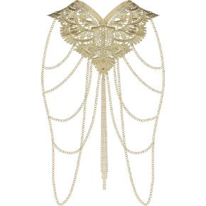 JeryWe Full Body Chains for Women Fashion Layered Tassel Body Chain Sexy Boho Layered Bra Chain-Nightclub Party Fashion Gold Body Necklace Jewelry