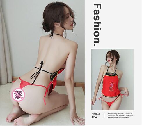 ملابس داخلية نسائية من SINGUYUN زي صيني تقليدي هالتر عتيق Bellyband Dudou g-String مجموعة ملابس داخلية مثيرة in Kuwait