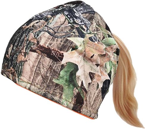 قبعة EDTREK للنساء قابلة للعكس مع فتحة ذيل الحصان - قبعة شتوية من الصوف المقاوم للرياح وقبعات صيد برتقالية, One Size in Kuwait