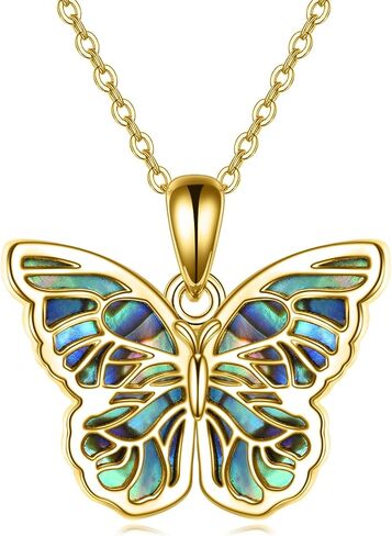 URONE Butterfly Pendant Necklace for Women Girls Sterling Silver Butterfly Jewelry Gift in Kuwait