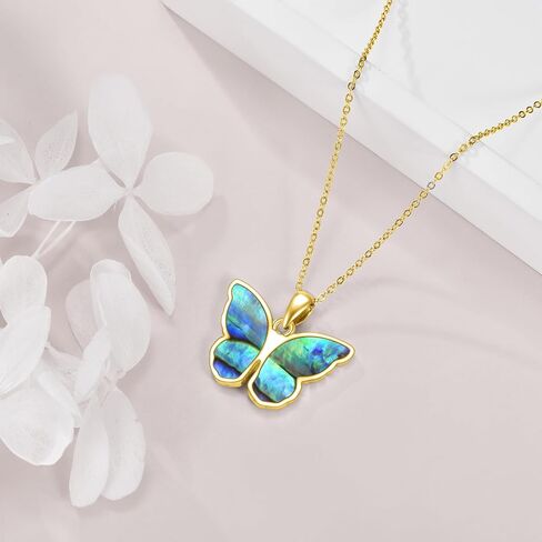 URONE Butterfly Pendant Necklace for Women Girls Sterling Silver Butterfly Jewelry Gift in Kuwait