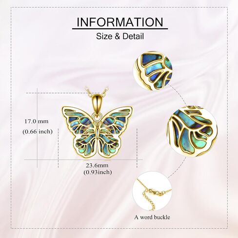 URONE Butterfly Pendant Necklace for Women Girls Sterling Silver Butterfly Jewelry Gift in Kuwait