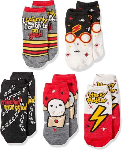 Harry Potter Muggle Hogwarts Express Hedwig Solemnly Swear 5 Pack Low Cut Adult Socks in Saudi Arabia