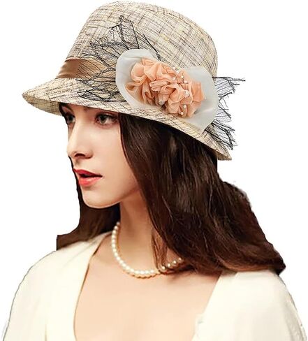 قبعات Glamourstar Cloche للنساء قبعة الرامي خمر الأزهار قبعات دلو فيدورا in Kuwait