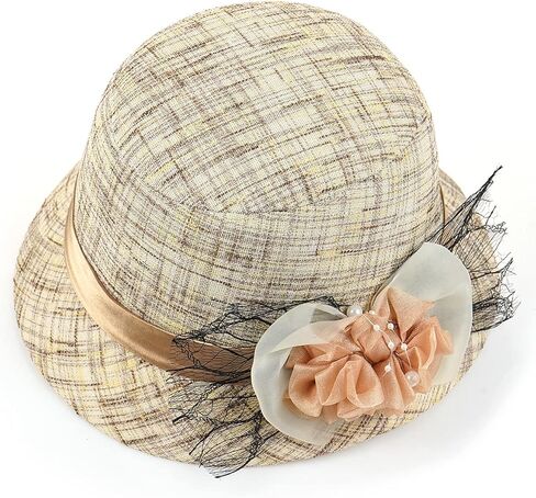 قبعات Glamourstar Cloche للنساء قبعة الرامي خمر الأزهار قبعات دلو فيدورا in Kuwait