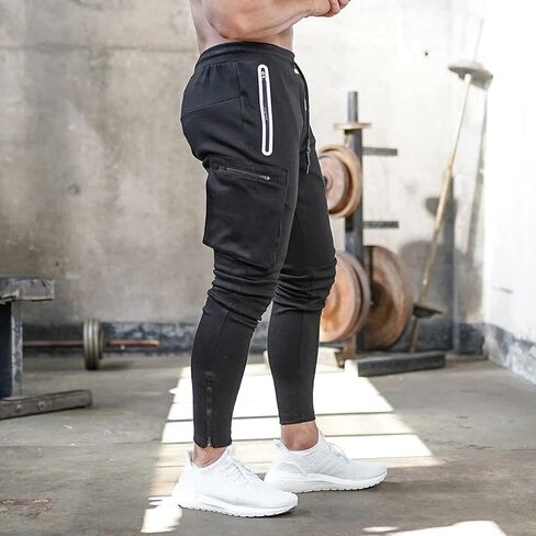 DIOTSR Men's Cargo Workout Jogger Pants, Camo Slim fit Tapered Sweatpants for Men, Running Track Pants with Zipper Pockets in Kuwait