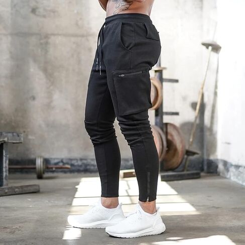 DIOTSR Men's Cargo Workout Jogger Pants, Camo Slim fit Tapered Sweatpants for Men, Running Track Pants with Zipper Pockets in Kuwait