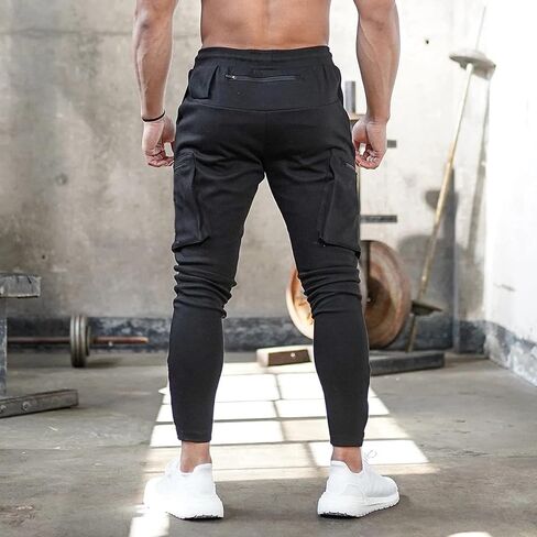 DIOTSR Men's Cargo Workout Jogger Pants, Camo Slim fit Tapered Sweatpants for Men, Running Track Pants with Zipper Pockets in Kuwait