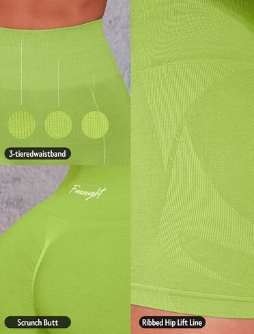 FRESOUGHT Workout Gym Biker Shorts Women Tummy Control High Waisted Seamless Scrunch Butt Yoga Booty Spandex Shorts in Kuwait