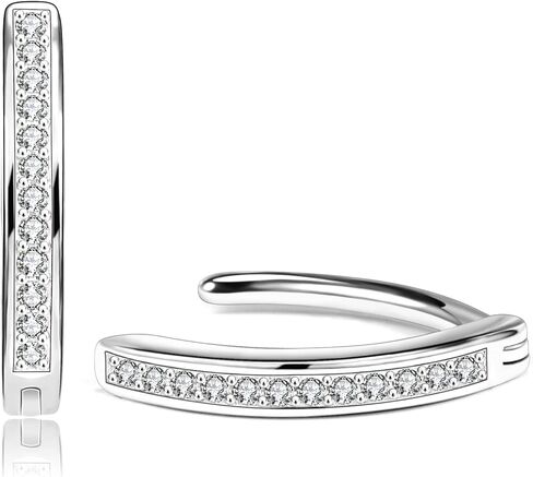 PunkTracker 14G حلقات زر البطن S925 الفضة الاسترليني الماس تشيكوسلوفاكيا البطن السرة خواتم للنساء منحني الحديد ثقب البطن زر ثقب المجوهرات in Kuwait